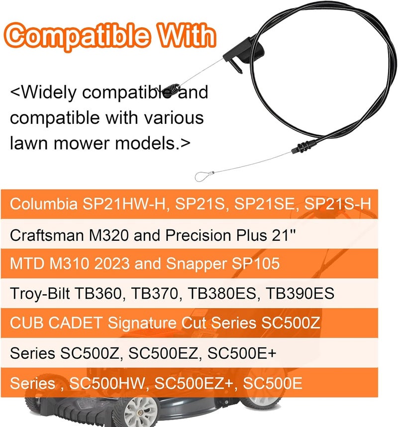 repustor 946-05121A Speed Drive Cable Replacement TroyBilt and Cub CadetRear Wheel Drive Mower, Compatible with M320 TB390ES TB380ES TB370 TB360 SP21S-H SP21SE SP21S SP21HW-H SP105 M310 SC500Z SC500EZ - Image 5